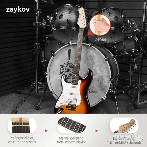 електрическа китара Donner DST-102, снимка 3 - Китари - 51252758