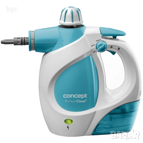 Парочистачка Concept CP1010, 1200W, 400 мл, Налягане 3 бара, 9 аксесоара, Бяла/Синя - 24 месеца гара, снимка 2 - Парочистачки и Водоструйки - 52152986