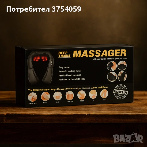 Електрически шиацу масажор за шия, рамене, гръб и тяло, снимка 2 - Масажори - 53179624