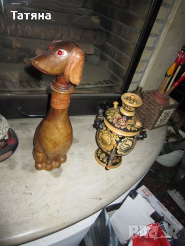         СУВЕНИРИ  купа от ТИКОВО ДЪРВО  ; СТАР РУСКИ САМОВАР;КОЖЕНО ШИШЕ  - КУЧЕ   , снимка 16 - Антикварни и старинни предмети - 28689488