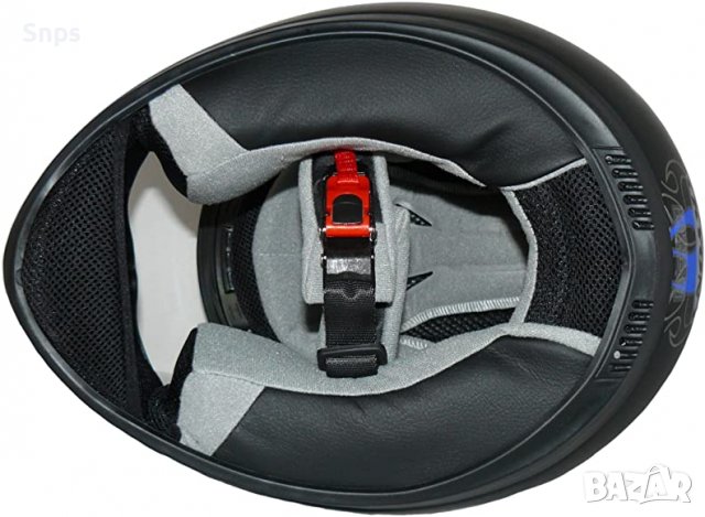 Каска за мотор ProtectWear, интегрална каска, черен мат/синьо, XL 61-62 см , снимка 4 - Аксесоари и консумативи - 36629157