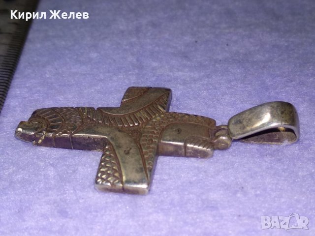 СТАР ОРНАМЕНТИРАН НАГРЪДЕН СРЕБЪРЕН КРЪСТ ОКСИДИРАНО СРЕБРО 925 с НУЖДА от ЛЕКА РЕСТАВРАЦИЯ 18723, снимка 15 - Колиета, медальони, синджири - 42866852
