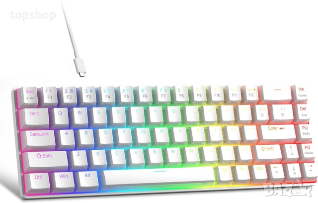 Чисто нова MageGee MK-Box Мини преносима механична геймърска клавиатура, 65% оформление..., снимка 2 - Клавиатури и мишки - 51995033