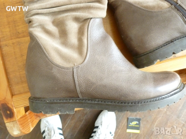 Ботуши от естествена кожа със скрита платформа, снимка 3 - Дамски ботуши - 51876397