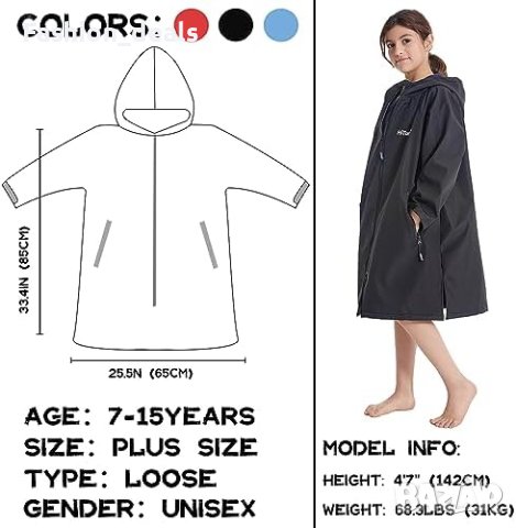 Ново Детско Пончо Роба 100% Водоустойчивост Защита дъжд Яке дете, снимка 2 - Други - 42717989