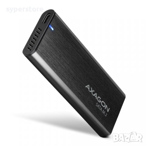 Външна кутия за хард диск Axagon EEM2-SBC, Черна,SSD, USB3.2 Gen 2 - M.2 SATA, SATA 6G, UASP