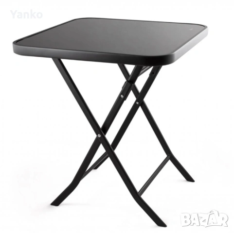 Сгъваема маса Muhler, със стъклен плот