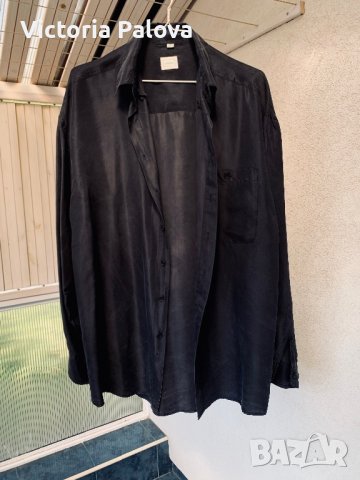 Риза кралска коприна цвят графит, снимка 2 - Ризи - 37628391