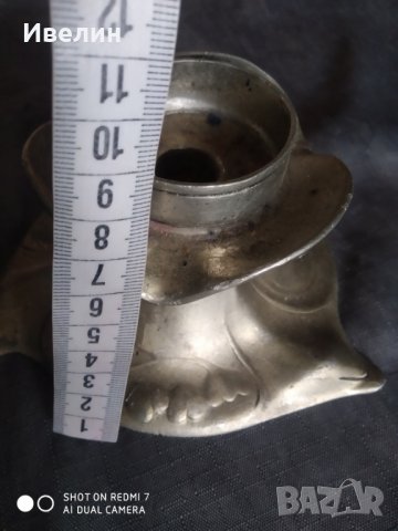 метален свещник арт деко, снимка 3 - Антикварни и старинни предмети - 31862045