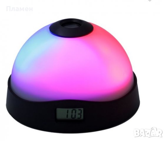 Лампа с цифров и холограмен часовник LCD многоцветен 9,5х7 см., снимка 8 - Други - 38376201