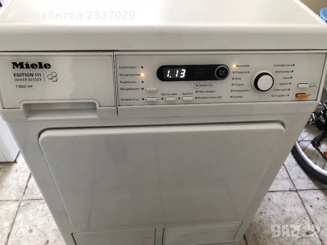 Сушилня:МиелеТ8861-едиш:111-8кг,термопомпа-1год гаранция,клас:А+++\много здрав модел,почистена,