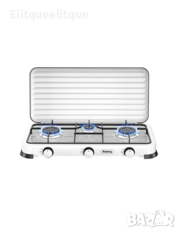 Троен газов котлон газов с капак Rosberg, 30mbar 2x2.2kWh+1x1kWh, снимка 2 - Котлони - 52241230