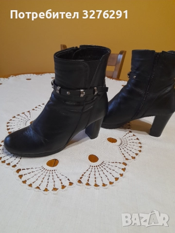 Черни боти естествена кожа р.39 , снимка 3 - Дамски боти - 51928838
