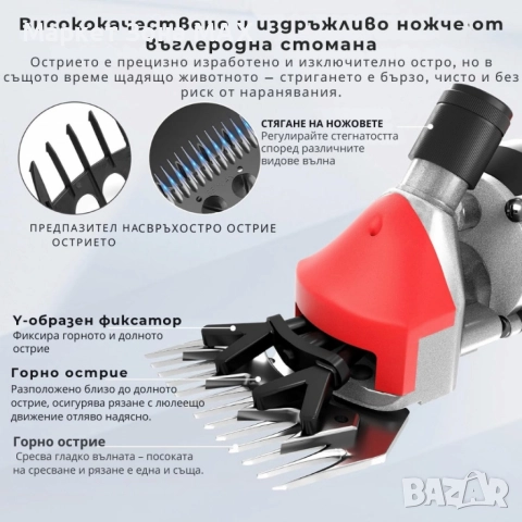 Електрическа машинка за стригане на овце и кози PAT JULIMG – 1000W, 6 скорости, професионал, снимка 5 - Други стоки за животни - 52954793