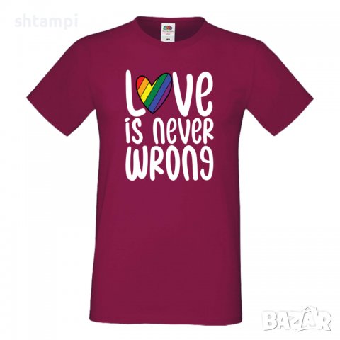 Мъжка тениска Love Is Never Wrong Прайд,Празник.Повод,Изненада, снимка 10 - Тениски - 37103207