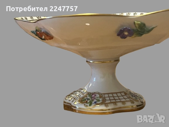 Фруктиера/ Бонбониера порцелан Dresden, снимка 2 - Антикварни и старинни предмети - 51582170