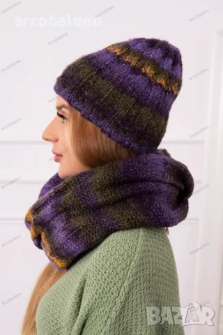 Дамски зимен комплект шапка и шал Zuzanna, 6цвята , снимка 9 - Шапки - 47811852