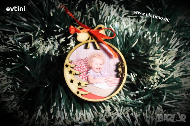 Коледна украса за елха с Ваша снимка, снимка 2 - Декорация за дома - 30925850