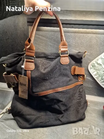 Голяма тежка платнена чанта с цип, снимка 8 - Чанти - 48880486