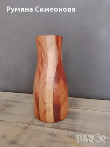 Дървена ваза , снимка 2 - Декорация за дома - 48212479