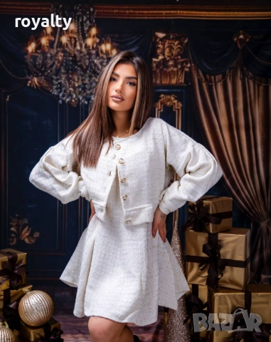 Бял Стилен Дамски Комплект , снимка 2 - Комплекти - 52884696