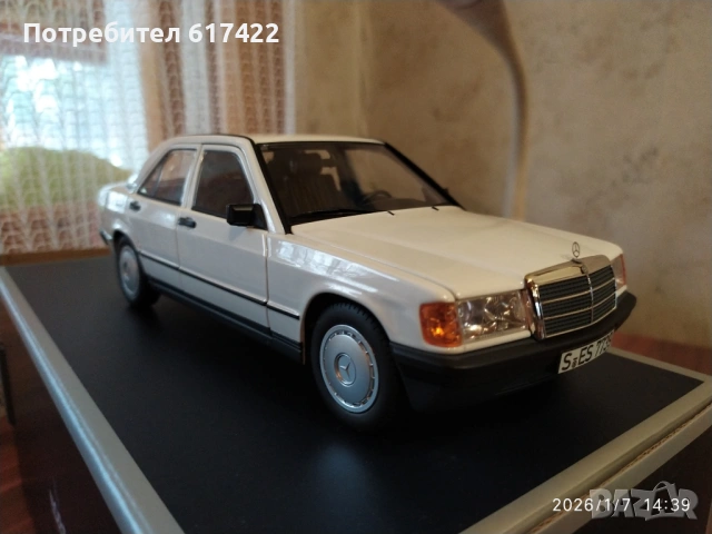 1:18 Метален модел на Mercedes Benz 190E W201-  Norev, снимка 6 - Колекции - 53022820