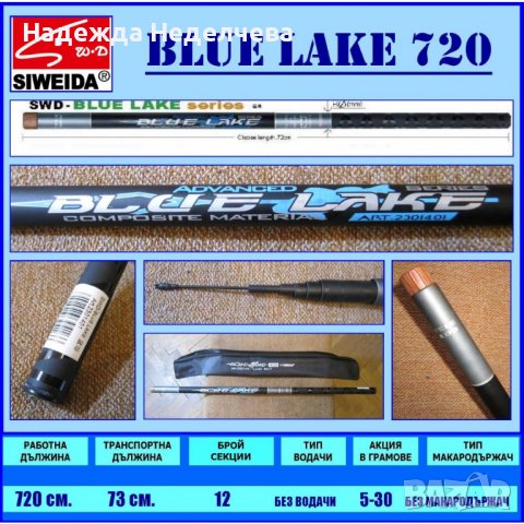 ТЕЛЕСКОП Blue Lake SIWEIDA 7.2м, снимка 1 - Въдици - 38527505