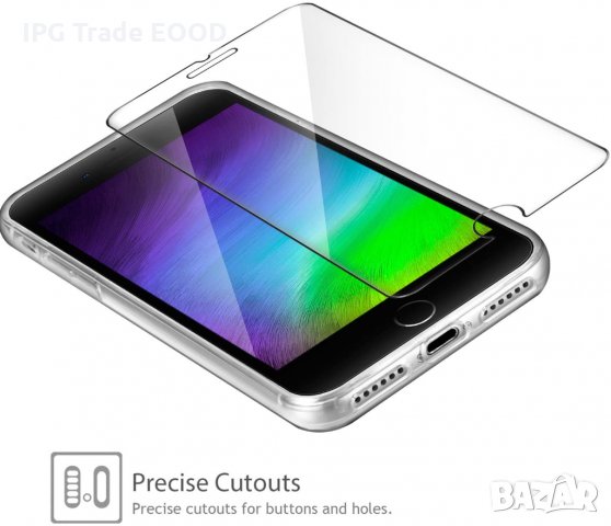 iPhone 7 силиконов кейс и стъклен протектрор + ластик за сигурност, снимка 3 - Калъфи, кейсове - 31363321