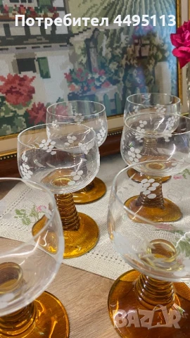 Лот чаши цветен кристал , снимка 5 - Сервизи - 50603441