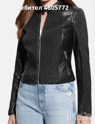 Дамско кожено яке Guess, снимка 3 - Якета - 53970492