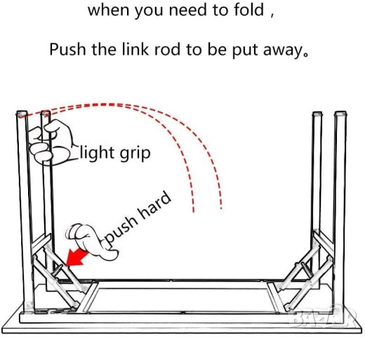 ПРОМОЦИЯ Правоъгълна сгъваема маса LP-AC5YB-100, снимка 5 - Маси - 42900747