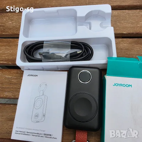 Мини външна батерия за Apple Watch, тип ключодържател, Joyroom JR-WQW01, черна