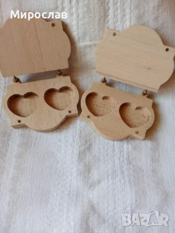 Сватбена кутийка за халки от бук., снимка 9 - Сватбени аксесоари - 49998386