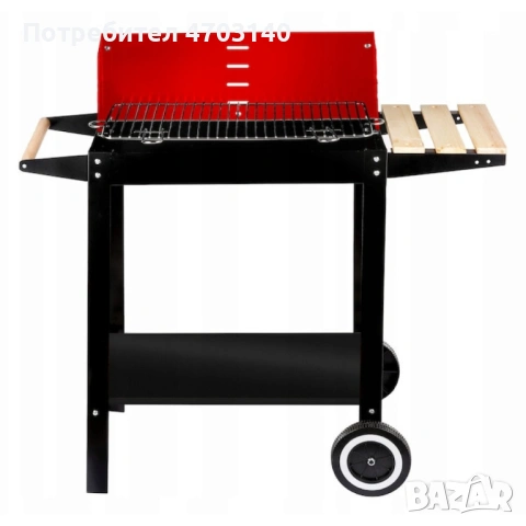 Градинско барбекю на колела, емайлирана стомана, 4 степени + Подарък 3 прибора, снимка 6 - Барбекюта - 53329688