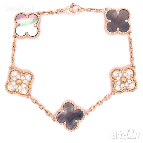 Златна дамска гривна Van Cleef 11,73гр. 18,0см. 14кр. проба:585 модел:33856-3, снимка 1