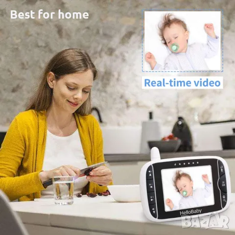 Видео бебефон  с дистанционна камера и 8 приспивни песни HelloBaby, снимка 7 - Бебефони - 50191968