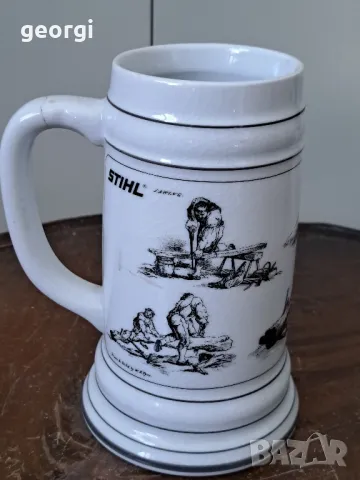 ретро колекционерска порцеланова халба Stihl