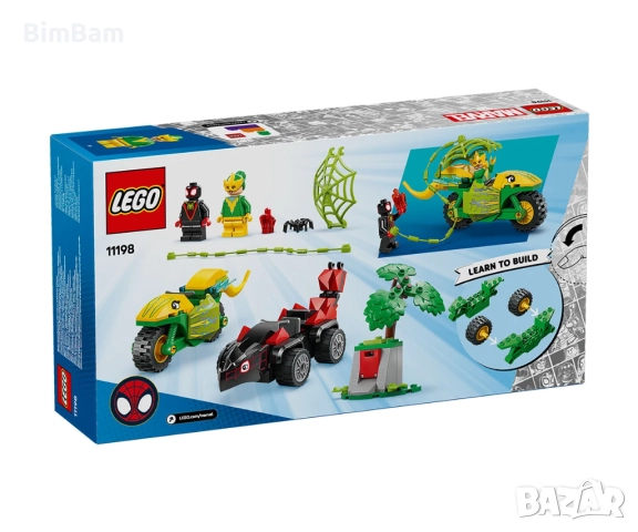 Конструктор LEGO® Marvel Spidey 11198 - Спин и Електро: Преследване с коли-динозаври / 124 части, снимка 2 - Конструктори - 52343636