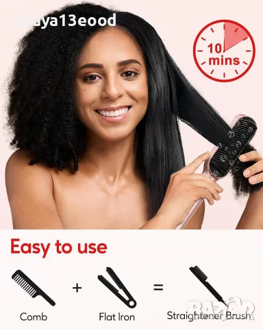 Terviiix Hair Straightener Brush – Йонна четка за изправяне на коса, 14 температури, 230°C, снимка 3 - Друга електроника - 55750758
