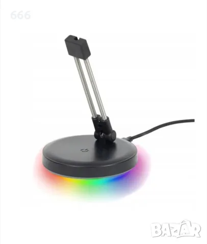 Държач за кабел за мишка Battletron, Черен, RGB, С бънджи и LED, снимка 3 - Друга електроника - 55785889