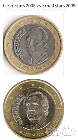 Испанска евро монета от 1 евро от 2008г., снимка 3 - Нумизматика и бонистика - 53147611