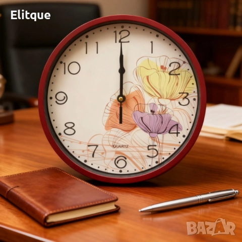 Стенен часовник Ø 25 см – стилен подарък за дом, уют и организация, снимка 2 - Други стоки за дома - 52629586