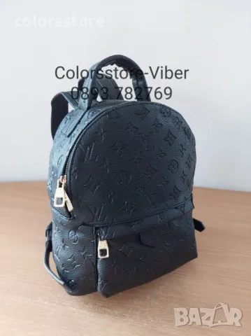 Черна раница  Louis Vuitton-SG128k, снимка 4 - Раници - 47615281