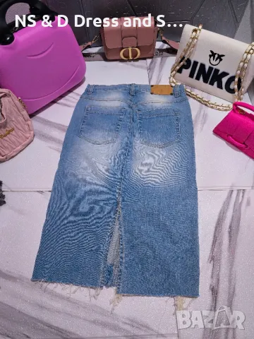 Дамска дънкова  атрактивна пола, снимка 2 - Поли - 38639605