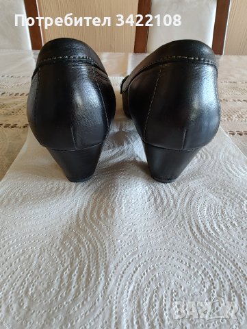 Дамски черни кожени обувки Ессо, номер 38, снимка 3 - Дамски ежедневни обувки - 42890930