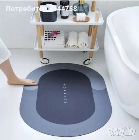 Силно абсорбиращ килим за баня против хлъзгане - Цвят - син, , снимка 3 - Изтривалки - 52346546