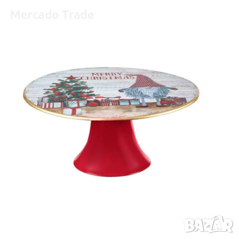 Десертна чиния за сладкиши Mercado trade, С модел на Гном, Червена , снимка 2 - Прибори за хранене, готвене и сервиране - 42741142