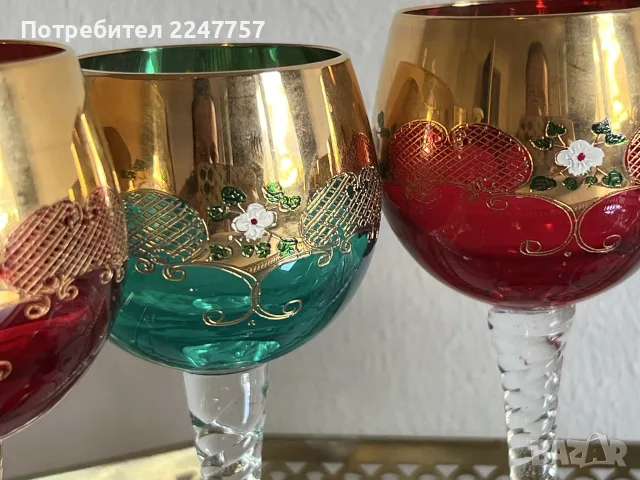 Сервиз бохемски кристал, снимка 4 - Чаши - 56091415