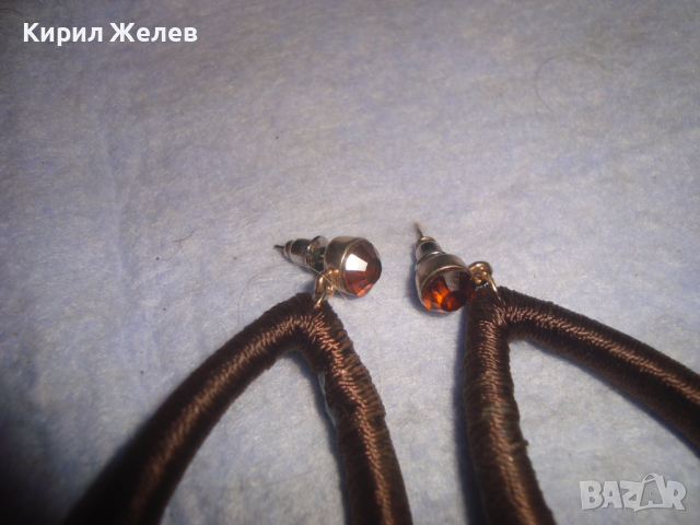 ХЕНД-МЕЙД ЗЛАТИСТИ ВИНТИДЖ АРТ ОБЕЦИ с ФАСЕТИРАНИ КРИСТАЛИ 92471, снимка 5 - Обеци - 36477126