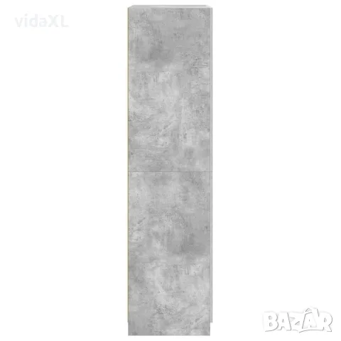 vidaXL Гардероб, бетонно сив, 90x52x200 см, инженерно дърво, снимка 7 - Гардероби - 56147777